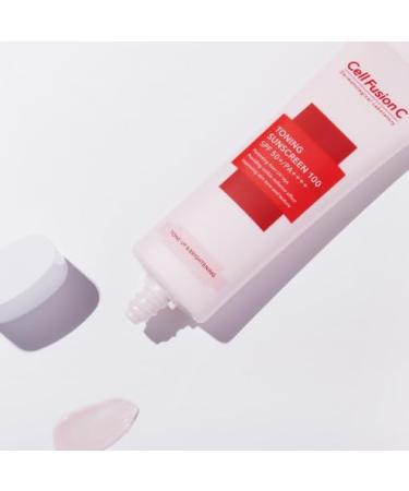 Cell Fusion C Toning Sunscreen 100-50ml | SPF50+ PA++++ | Brightening & Skin Tone Improvement - Shop Internationally - Buy Online on GoSupps.com