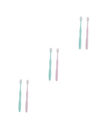 Ultechnovo 6 Stk Small head toothbrush medium toothbrush couple toothbrush tooth flap travel toothbrush pick toothbrush manual microcolor brush so soft captivity