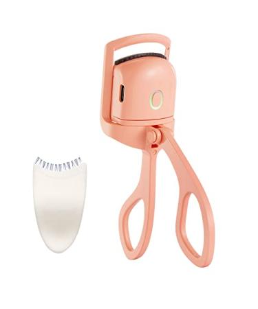 Heated Eyelash Curler  USB Rechargeable Heated Eye Lash Curler with Eyelash Applicator Tool and Lash Comb 3 Heating Modes Quick Natural Curling Eye Lashes for Long Lasting- Orange