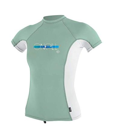 O'Neill Wetsuits O'neill Girl's Premium Skins UPF 50+ Short Sleeve Rash Guard 12 Fresh Mint/White/Fresh Mint