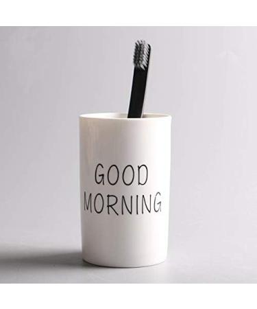 Corikee Ceramics Morning Toothbrush Cup for Bathroom - Multi-Purpose Holder for Toothbrush, Toothpaste, Makeup Brush, Eyebrow - Stylish and Durable - Buy Online on GoSupps.com