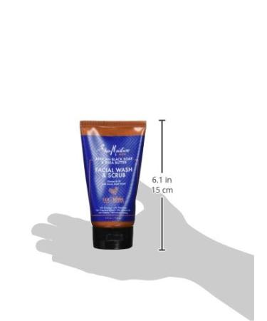 SheaMoisture Men Facial Wash & Scrub | African Black Soap & Shea Butter 4 fl oz - Buy Online on GoSupps.com