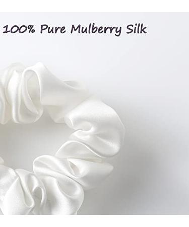 Shoppy Floor Silk Hair Scrunchies - White Mulberry Grade 6A Silk Ties for Women - Less Frizz & Breakage - Gentle & Durable - Buy Online on GoSupps.com