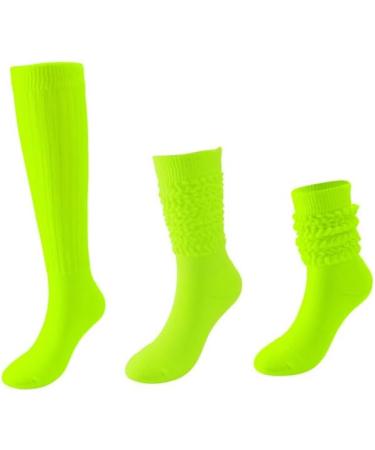 Neon Knit Slouch Socks for Women - 2 Pairs Extra Long Thermosocks | Perfect for Costume Parties Halloween & Streetwear - Buy Online on GoSupps.com