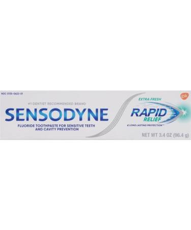 Sensodyne Rapid Relief Sensitive Toothpaste - Cavity Prevention & Sensitive Teeth Treatment (3.4 oz Pack of 2) - Buy Internationally - Buy Online on GoSupps.com