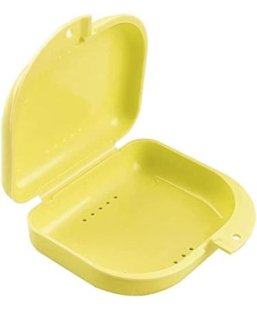 Portable Retainer Box Dental Tray Splint - Self-Cultivation Denture Container for Retainers, Mouth Guards, and Braces (Yellow) - Buy Online on GoSupps.com