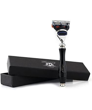 Classic Shaver Razor Set with Silver Tip Brush Shaving Bowl & Soap - Double-Sided 5-Blade Long Handle Razor & Stand for Men - Buy Online on GoSupps.com