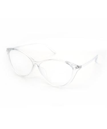 Fuqinqingoz anti-eyes HD reading glasses cat-eye glasses computer reader anti-blue light flat light mirror for women (color: white size: +200) +200 White