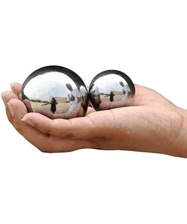 Handmill Ball Chinese Health Exercise Stress Balls - Stainless Steel Baoding Balls for Hand Therapy (55mm) with Carrying Bag - Buy Online on GoSupps.com