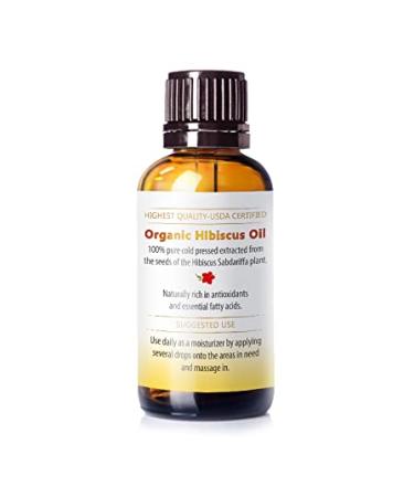 Nuvia Organics Hibiscus Oil - USDA Certified, Unrefined Virgin, Cold Pressed - 1oz - Buy Online on GoSupps.com