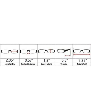 Eyekepper Classic Spring Hinge Reading Glasses - 5 Pack Leopard & Transparent Lens - 2.0 Diopter Sun Reading Glasses for Men & Women - Buy Online on GoSupps.com