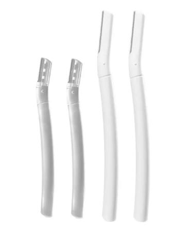 2x Eyebrow Razor Blades - 4 Pack Face Razors for Precise Shaping | Beauty Eyebrow Shaper - White & Transparent - Buy Online on GoSupps.com