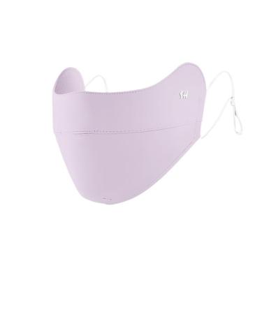 NAERTFD sun protection mask summer lady's full face-sun protection mask breathable ice sile veil outdoor sports sun protection mask (size: classic purple_ average size)