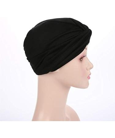 YFJH Chemo Sleep Turban Headwear Scarf Beanie Cap Hat for Cancer Patient Hair Loss - Black - Buy Online on GoSupps.com