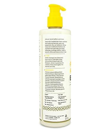 Alaffia African Black Soap Scalp Care Shampoo & Conditioner - Nourishing Shea Butter & Neem Oil for All Hair Types - Tea Tree & Mint - 12 Fl Oz Each - Buy Online on GoSupps.com