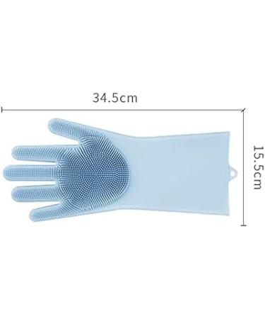 ESASAM Cleaning Gloves Silicone Dishwashing Gloves Household Kitchen Blue Green (15.5 * 34.5cm) Multifunctional Durable Thick Housework Gloves - Buy Online on GoSupps.com