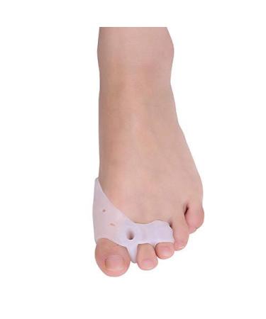 Anggrek 2 pair of gel toe separator for Bunion Hallux Valgus Hammer toe Anti-slip-on-active toe spreader El Big toe Bunion Guard Milchweiß