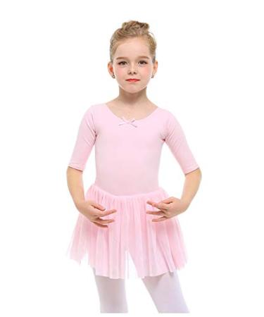 Stelle Ballet Leotards for Girls Tutu Skirted with Sequins Dance Dress (Toddler/Little Kid/Big Kid) 03-short Sleeve-ballet Pink 3T