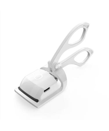 Eyelash Curler Portable Electric Heated Comb Eye Lash Perm Long Lasting Eyelashes Curls Thermal Eyelash Curler Makeup Tools Heated Eyelash Curlers Electric Eye Lash Curler with Mascara or False Eyelas White