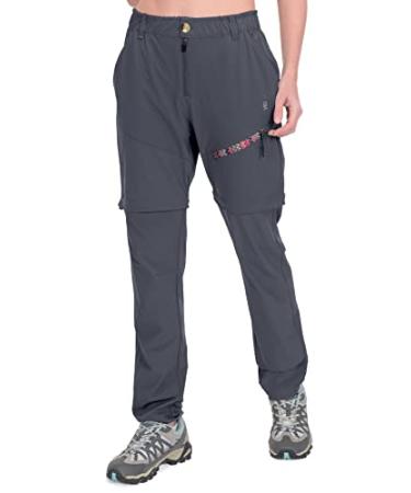 Little Donkey Andy Women's Hiking Pants Lightweight Convertible Zip-Off Pants Quick Dry UPF 50 Pants Dark Grey X-Large