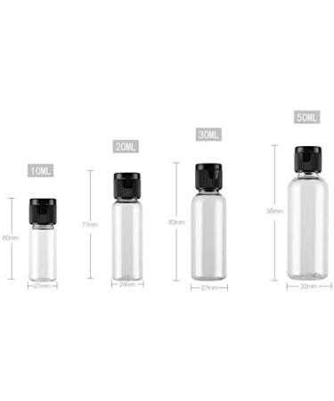 12 x 10ml Empty Plastic Bottles with Flip-Top Lid - Ideal for Softener Water Shower Gel & Emulsion - Black Lid - Buy Online on GoSupps.com