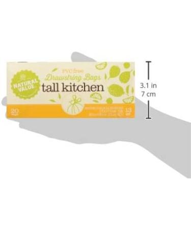 Natural Value 13 Gallon Drawstring Kitchen Trash Bags - 20 Count Pack - Buy Online on GoSupps.com