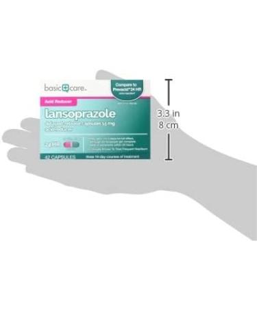 Amazon Basic Care Lansoprazole 15mg Capsules - 42 Count Pack - Proton Pump Inhibitor for Frequent Heartburn Treatment - Buy Online on GoSupps.com