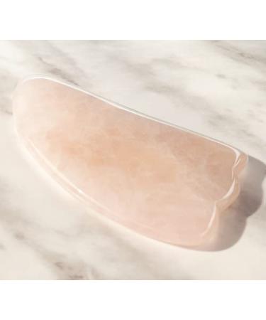 100% Natural Rose Quartz Gua Sha Massager Tool for Face Eyes Neck & Body | Authentic Facial & Skin Care Tool for Relaxation & Lymphatic Drainage - Buy Online on GoSupps.com