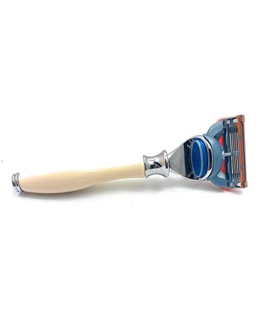 G.B.S Ivory 5 Blade Compatible Razor 5.5in Length Ergonomic Handle