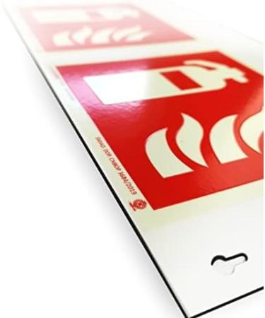 Notlok 3D Fire Extinguisher Sign | ISO7010 Compliant | Extra Lengthy Double-Sided Nasal Shield | Adjustable Angle Fire Protection | 15x15cm - Buy Online on GoSupps.com