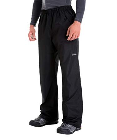 clothin Men's Waterproof Rain Pants Elastic Waist Drawstring Insulated Ski Pants with Zipper Pockets Medium/31" Inseam Black-1