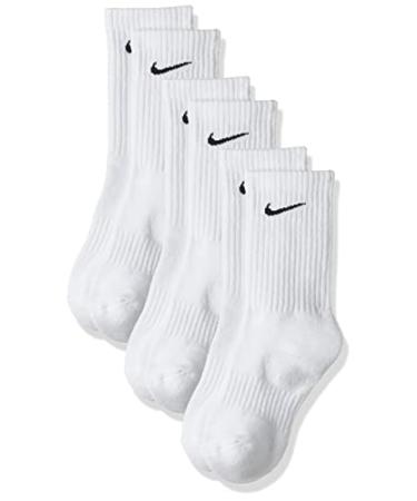 Performance Lightweight Crew Training Socks (3 Pair) (Medium, White/Black)