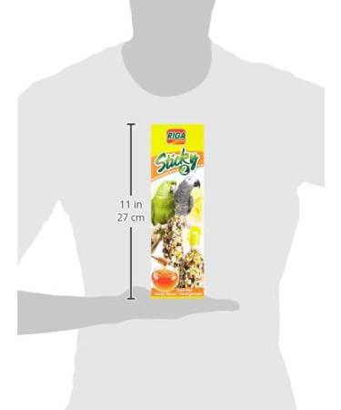 Riga Sticky Sticks for Parrots - Honey & Grain Mixture - 140g (2 Sticks) - Premium Bird Treats International Shipping - Buy Online on GoSupps.com