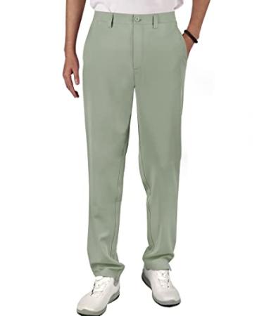 Bakery Men's Golf Pants Stretch Lightweight Straight Relaxed Fit Flat Front Pants Pea Green 30W x 31L