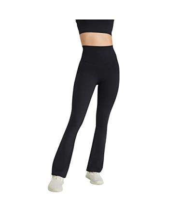 ESCBUKI Flare Yoga Pants for Women High Waist Solid Color Tummy Control Sweatpants Casual Gym Workout Workout Pants Small Black Yoga Pants