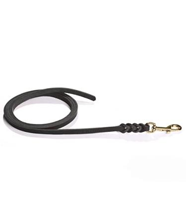 Fat leather line 1m / 1.35m / 2.20m / 3m chrome or brass without hand loop (2.20m x 12mm black brass hook) 2.20m x 12mm black brass hook