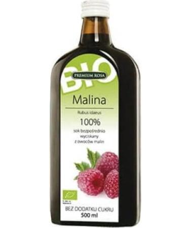 Raspberry juice 100% sugar free ORGANIC 500 ml Premium Rosa