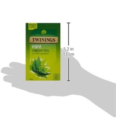 Twinings Mint Green Tea - 20 Tea Bags, 20 Count - Refreshing Mint Flavor - Buy Online on GoSupps.com