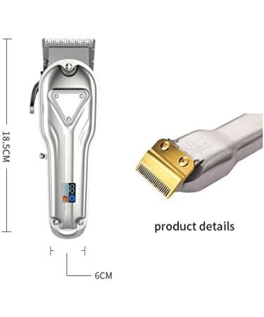 Buy Premium Silver Hair Clippers for Men | Rechargeable Electric Hair Clipper with LCD Display - High Power & Full Metal Design - Buy Online on GoSupps.com