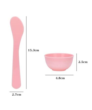 9 Pieces Mini Plastic Facial Mask Mixing Bowl Set - DIY Skincare Tool Kit with Stirring Spatula | Perfect for Home Beauty & Salon Use - Pink - Buy Online on GoSupps.com