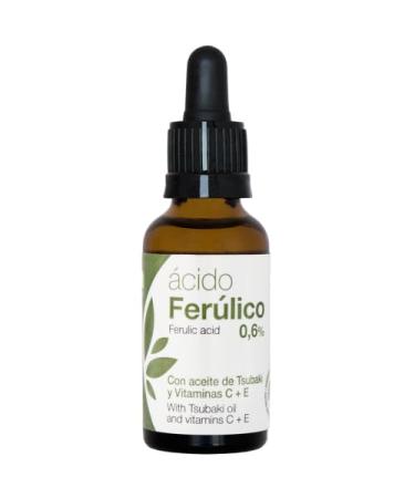 Ferulic Acid Serum 0.6% With Tsubaki Oil and Vitamins C+E Anti-Aging Face Treatment 30ml Dropper Bottle