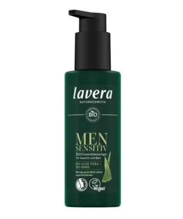 lavera Men Sensitiv Gel nettoyant 2 en 1 pour le visage - Hydratant - Nettoyage sans dess chement - Pour peaux sensibles - V g talien - Cosm tique naturel - 150 ml