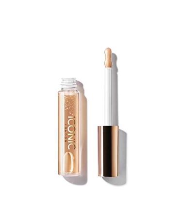 ICONIC LONDON Lustre Lip Oil | Non Sticky Moisturizing and High Shine Lip Oil Containing Vitamin C and Hyaluronic Acid Cruelty Free Vegan Makeup 0.2 Fl Oz Queen Bee- Nude