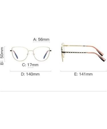 Shop Blue Light Blocking Cat-Eye Reading Glasses - Relief for Eye Fatigue | 3.50 C1 Metal Eyeglasses - Buy Online on GoSupps.com