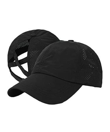 Cross Hat Womens Baseball Cap -Cross Ponytail Hat Baseball Cap One Size Black