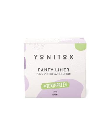 Yonitox Organic Pantyliners | Ultra Thin| 20 Count | 4 Pack (Regular)