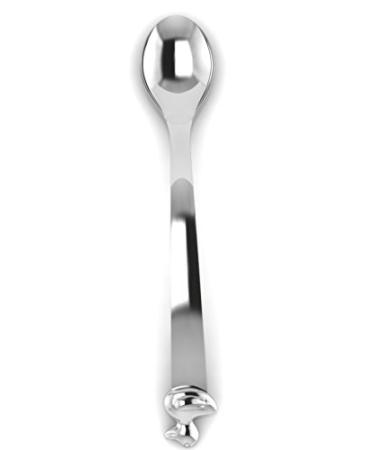 Krysaliis Sterling Silver Duck Feeding Baby Spoon - Premium Quality Food Grade Standard .925 Solid Sterling Silver Spoon - Engravable Gift For Baby with a Beautiful Gift Box