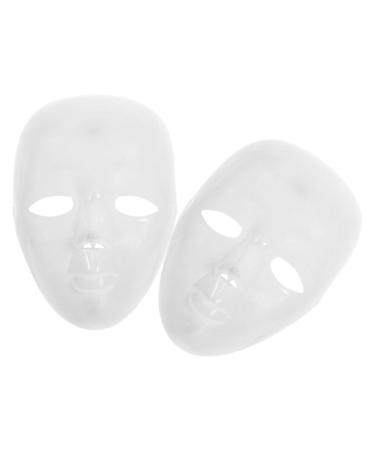 Luxshiny DIY-full face mask 2 pieces Blanko paintable paper mache mask DIY-hand handicraft mask masquerade cosplaye mardi grass party mask cosplay mask-frequiSite