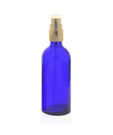 Blue glass bottle Kosmetex blue glass bottle with atomizer spray bottle 100ml glass bottle with pump atomizer 100 ml gold