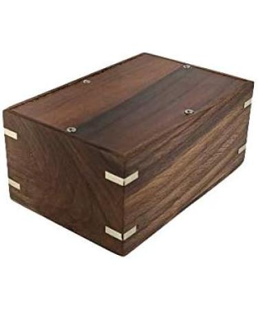 Indian Glance Rosewood Pet Urn Box - Peaceful Pet Memorial Keepsake Urn for Dogs Cats (Small : 6" x 4" x 3" - 45lbs or 20kg) - Buy Online on GoSupps.com